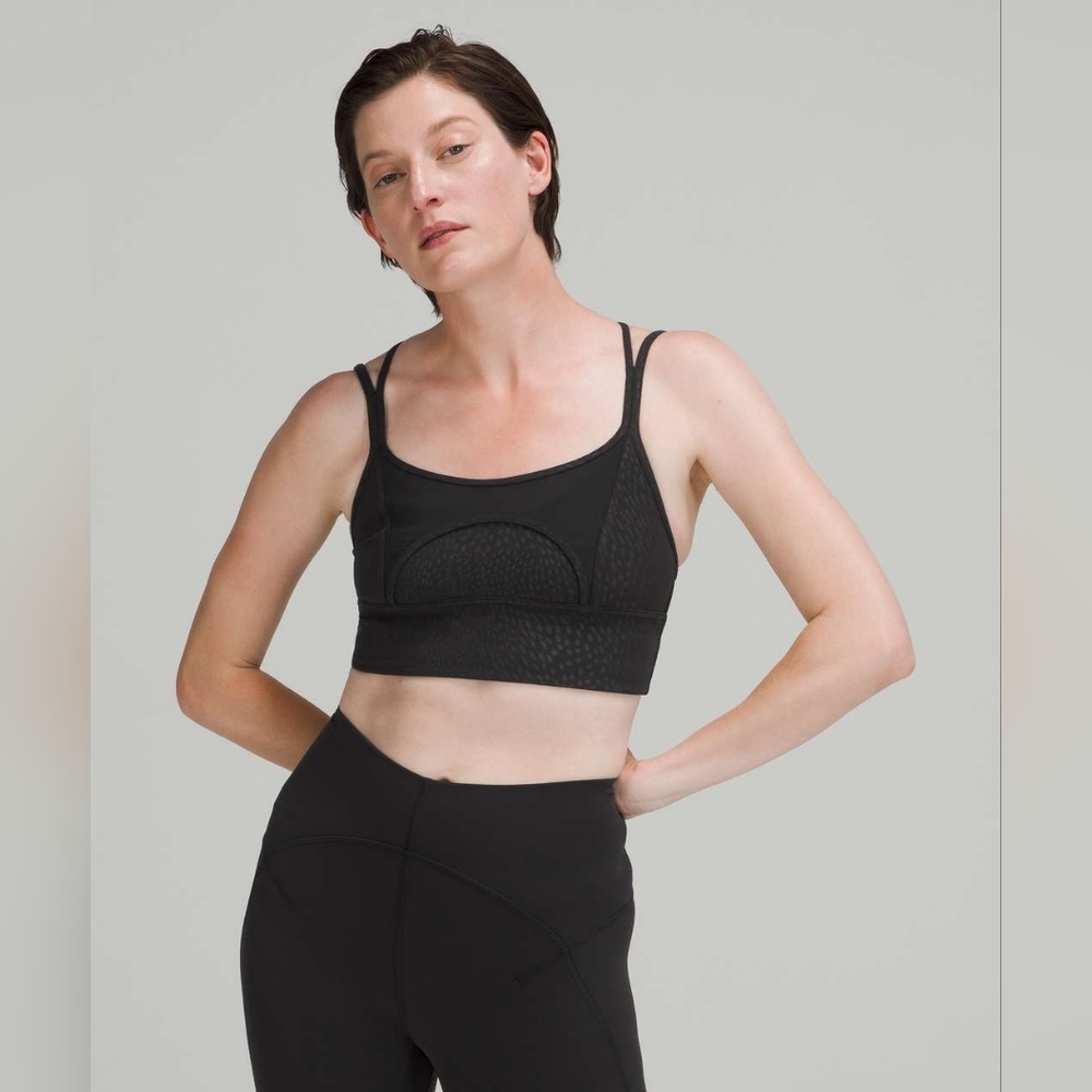 Lululemon Nulu And Mesh Yoga Bra Light Support A/B Cups Size 10 Black W2D60S